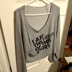 Vimmia womens cropped blouson longsleeve sweat shirt light sweater sz small top